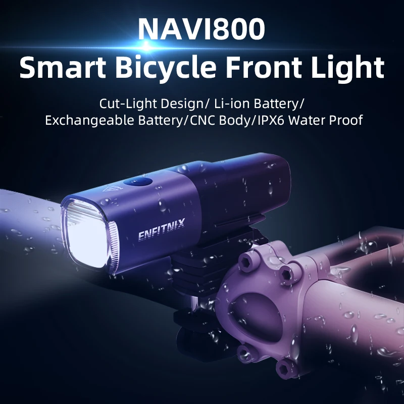 Enfitnix Navi800 Smart Headlights Waterproof Road MTB Bike USB Rechargeable Bike Smart Headlights 800Lumens Bicycle Accessories
Enfitnix Navi800 Smart Headlights Waterproof Road MTB Bike USB Rechargeable Bike Smart Headlights 800Lumens Bicycle Accessories