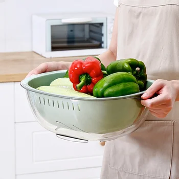 Multi-function Double-layer Separation Design Basket PP Vegetable Drain Basket Kitchen Basket Household Wash Basin
Multi-function Double-layer Separation Design Basket PP Vegetable Drain Basket Kitchen Basket Household Wash Basin