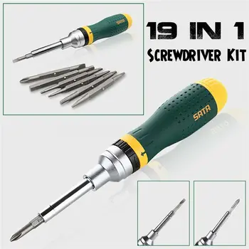Sata 19-in-1 Hand Tool Multi-tool Ratchet Screwdriver Kits Hand Tool Set Multifunction Handle Screwdriver Home Repair Tool Set
Sata 19-in-1 Hand Tool Multi-tool Ratchet Screwdriver Kits Hand Tool Set Multifunction Handle Screwdriver Home Repair Tool Set