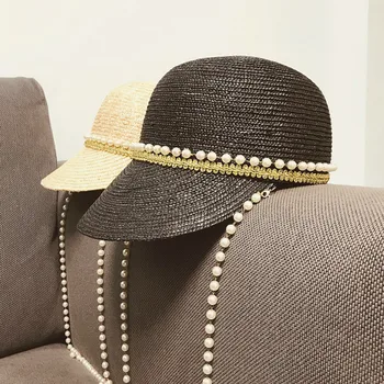 2020 Summer Women Casual Pearl chain natural wheat straw hat equestrian hat baseball cap female summer cap beach visor tide hats
2020 Summer Women Casual Pearl chain natural wheat straw hat equestrian hat baseball cap female summer cap beach visor tide hats