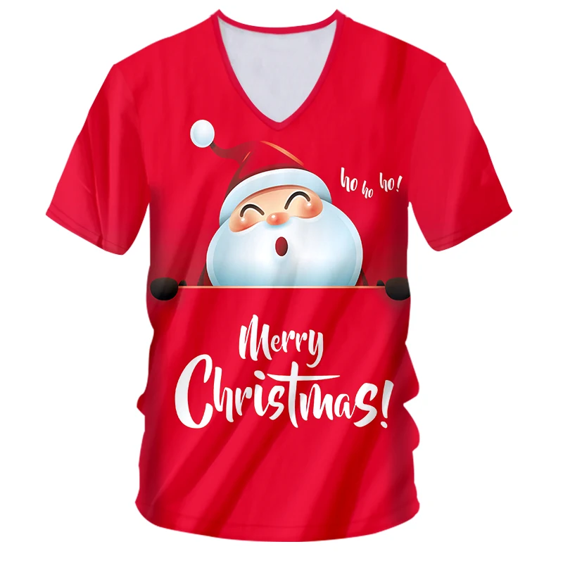 Рождественская Мужская футболка OGKB, с 3D принтом, с Санта-Клаусом, футболки с v-образным вырезом, повседневная, для вечеринок, с коротким рукавом, футболки с рождественским принтом
Рождественская Мужская футболка OGKB, с 3D принтом, с Санта-Клаусом, футболки с v-образным вырезом, повседневная, для вечеринок, с коротким рукавом, футболки с рождественским принтом