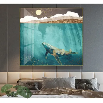 Nordic Modern Abstract Gold Foil Whale Decorative Wall Art Canvas Painting and Print for Modern Home Living Room Decoration
Nordic Modern Abstract Gold Foil Whale Decorative Wall Art Canvas Painting and Print for Modern Home Living Room Decoration