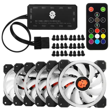 6pcs 120mm Computer PC Cooler Cooling Fan Double Ring RGB LED Fan With Remote Control 366 Modes For CPU 
6pcs 120mm Computer PC Cooler Cooling Fan Double Ring RGB LED Fan With Remote Control 366 Modes For CPU