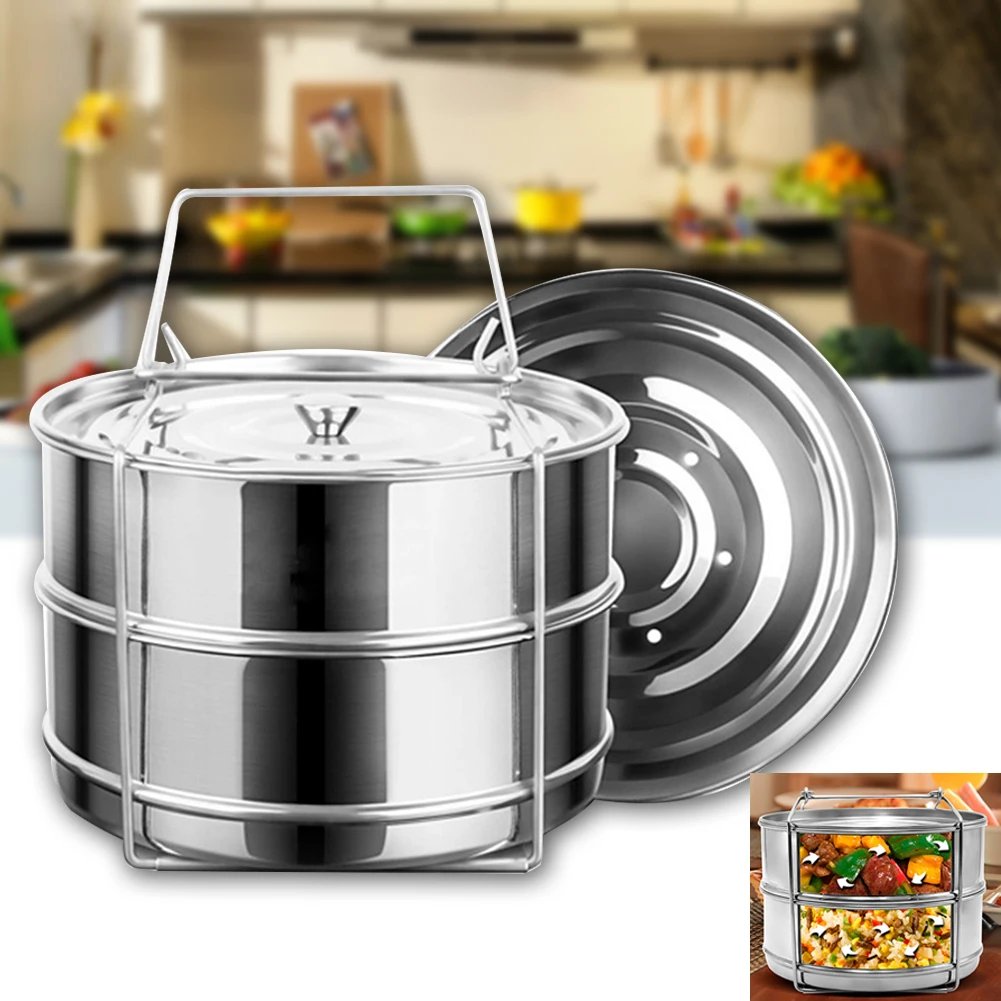 2 Layer Food Stainless Steel Home Accessories Steamer With Handle Baking With Lids Kitchen Cookware Tool Thicken Insert Pans
2 Layer Food Stainless Steel Home Accessories Steamer With Handle Baking With Lids Kitchen Cookware Tool Thicken Insert Pans