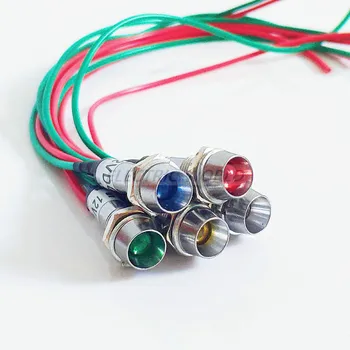8mm metal Indicator lights waterproof Signal lamp with wire 12V 24V 220v power signal lamp LED indication mini indicator light
8mm metal Indicator lights waterproof Signal lamp with wire 12V 24V 220v power signal lamp LED indication mini indicator light