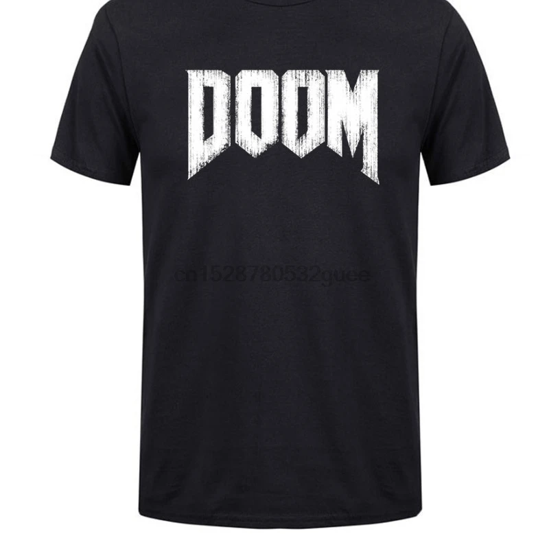 Пользовательские работы футболки Doom гранж человек Crewneck короткий рукав рубашки