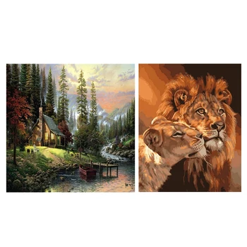 2 Set DIY Coloring Oil Painting Paint By Numbers Kits Drawing Paint on Canvas - Lion Kings & Mountain Stream Residence
2 Set DIY Coloring Oil Painting Paint By Numbers Kits Drawing Paint on Canvas - Lion Kings & Mountain Stream Residence