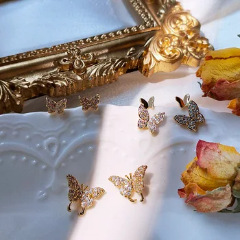 Bright Eye 925 Silver 14k Real Gold Delicacy Zircon Micro Pave Earrings Mini Small Korean-style Butterfly Ear Stud Ear Stud Wome
Bright Eye 925 Silver 14k Real Gold Delicacy Zircon Micro Pave Earrings Mini Small Korean-style Butterfly Ear Stud Ear Stud Wome