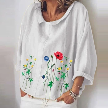 Women Vintage Sunflower Floral Print Cotton Linen Blouse Shirts 2020 Autumn Long Sleeve Embroidery Tops Casual Plus Size Blusa
Women Vintage Sunflower Floral Print Cotton Linen Blouse Shirts 2020 Autumn Long Sleeve Embroidery Tops Casual Plus Size Blusa