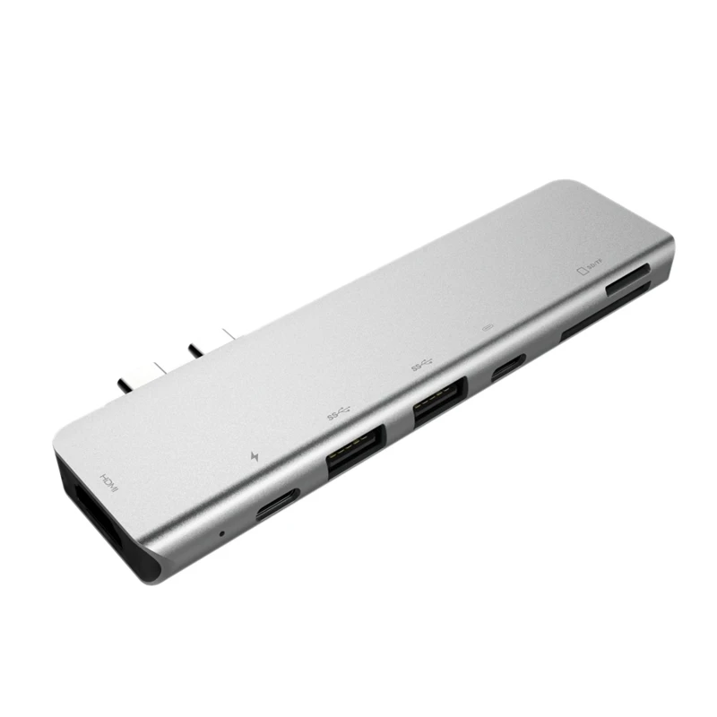 7 in 1 Thunderbolt3 USB 3.1 Type C Hub 4K 60HZ USB Adapter Support 87W Charging for MacBook Pro / TV
7 in 1 Thunderbolt3 USB 3.1 Type C Hub 4K 60HZ USB Adapter Support 87W Charging for MacBook Pro / TV