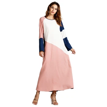 Autumn And Winter New Muslim Middle East Style Long Sleeve Splice Temperament Commuter Maxi Dress 
Autumn And Winter New Muslim Middle East Style Long Sleeve Splice Temperament Commuter Maxi Dress
