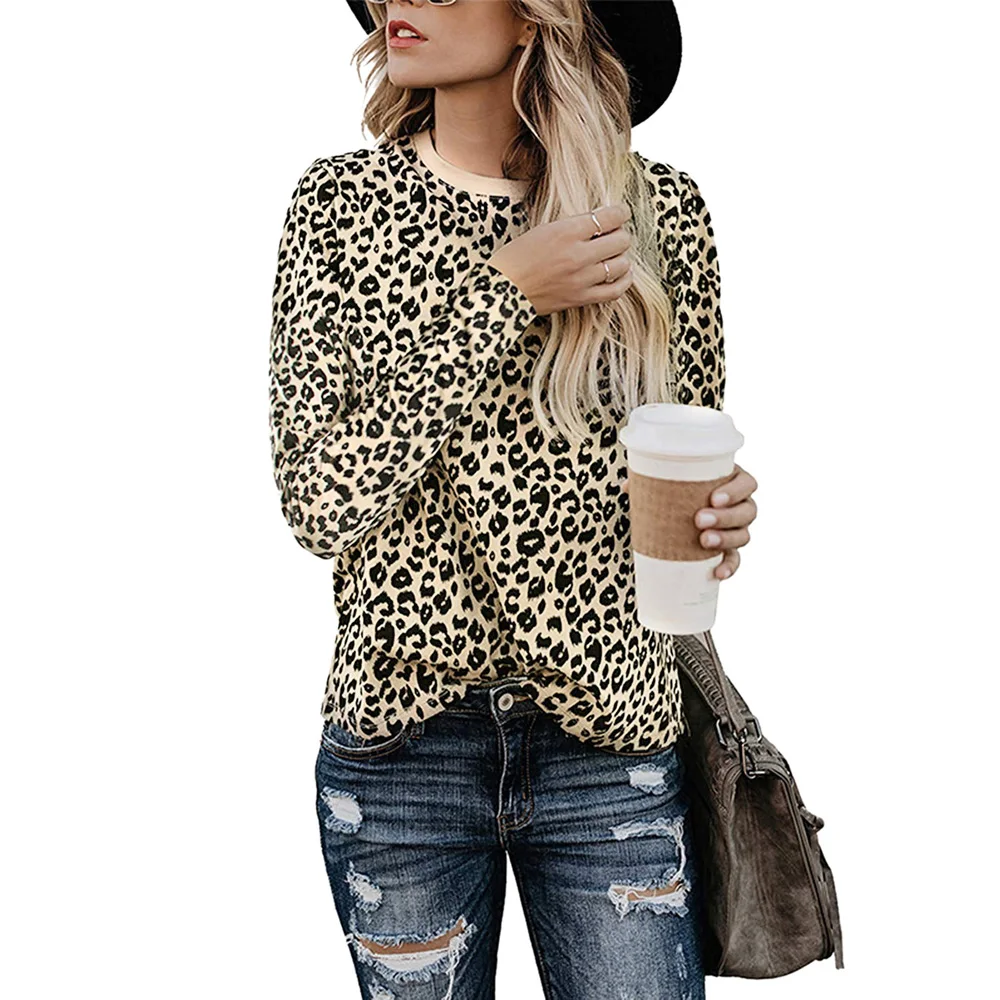 Women's fall Shirt Tops sexy leisure print Leopard Pattern Long Sleeve Crew Neck Basic Occident shirt female ladies clothing
Women's fall Shirt Tops sexy leisure print Leopard Pattern Long Sleeve Crew Neck Basic Occident shirt female ladies clothing