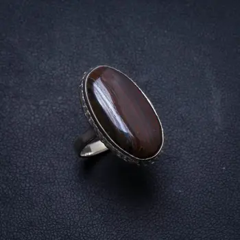 Natural Iron Tiger Eye Handmade Unique 925 Sterling Silver Ring, US size 5.5 X2720 
Natural Iron Tiger Eye Handmade Unique 925 Sterling Silver Ring, US size 5.5 X2720
