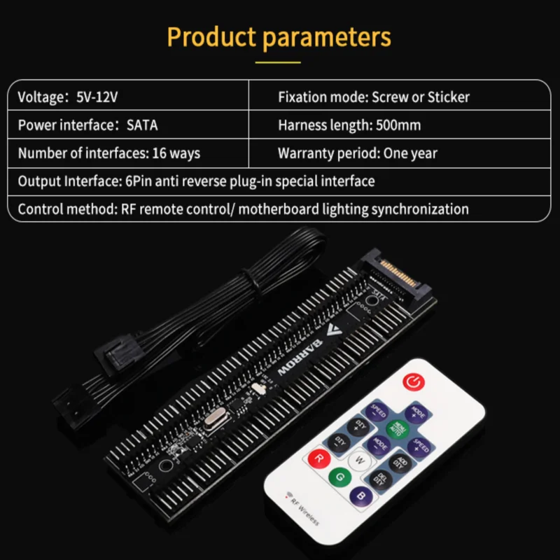 Barrow 16-way Controller, Full Function LRC2.0 5V ARGB Controller, Motherboard AURA SYNC
Barrow 16-way Controller, Full Function LRC2.0 5V ARGB Controller, Motherboard AURA SYNC