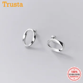 

Trustdavis Real 925 Sterling Silver Fashion Ellipse Bead Screw Stud Earrings For Women Wedding Minimalist Fine Jewelry DA2016