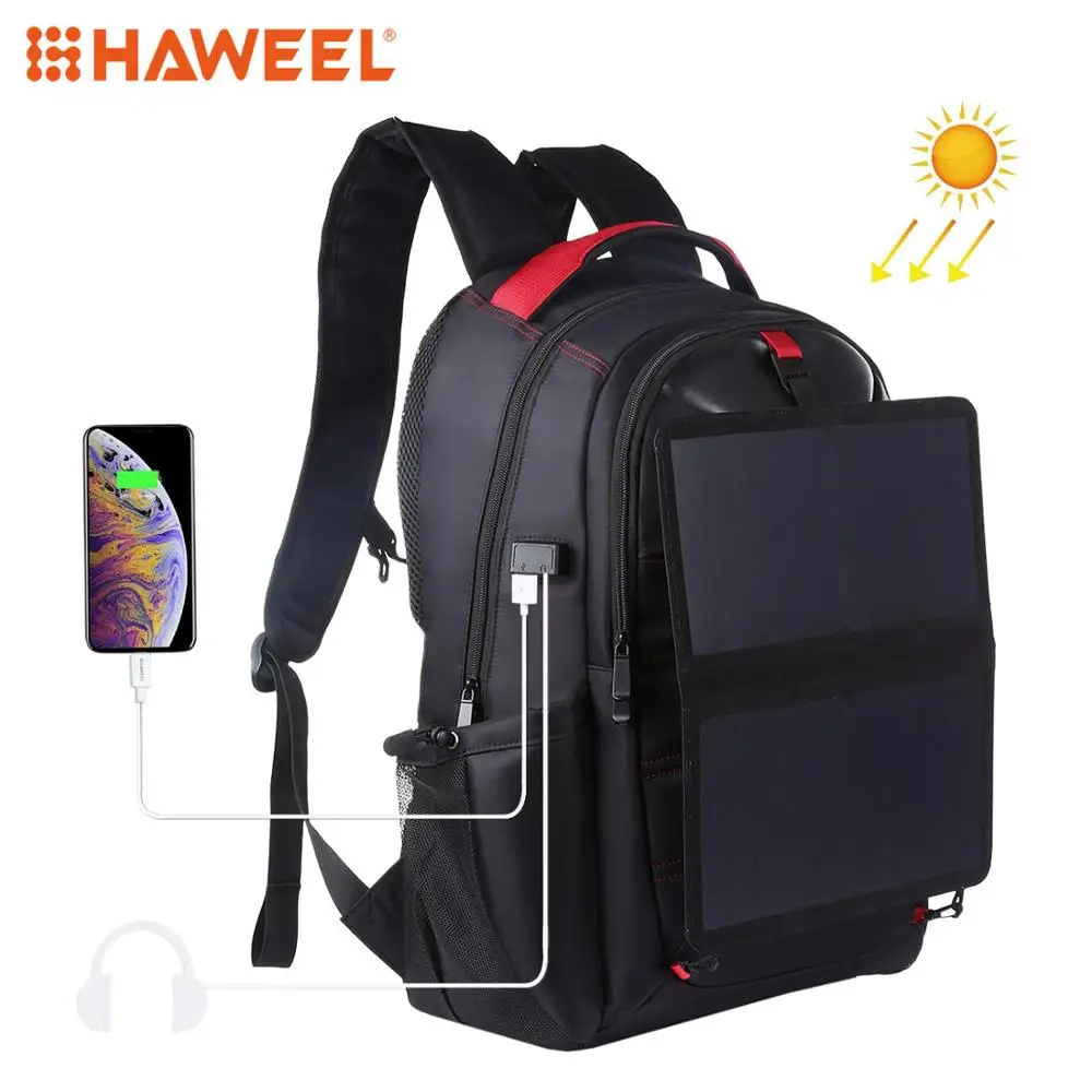 HAWEEL Solar Powermale Multifunction USB charging fashion business casual travel waterproof 15.6 inch Laptop men backpack 
HAWEEL Solar Powermale Multifunction USB charging fashion business casual travel waterproof 15.6 inch Laptop men backpack