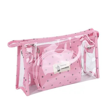 Women Cosmetic Bag Transparent 3PCs Travel Multi-Function Wash Storage Bag 
Women Cosmetic Bag Transparent 3PCs Travel Multi-Function Wash Storage Bag
