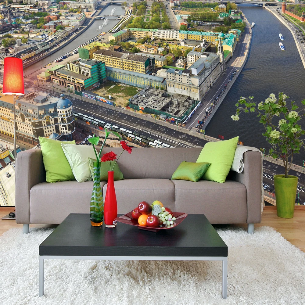 Decoretto/wall mural &quotcity. Top view " 360x254 (W-cm) |