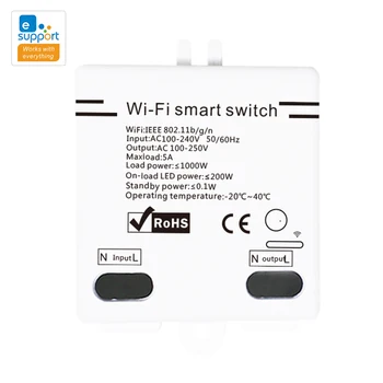 eWeLink Mini Wifi Smart Switch Module Breaker Relay 5A Smart Home Automation Iot Wireless Google Home Mini Alexa Compatible
eWeLink Mini Wifi Smart Switch Module Breaker Relay 5A Smart Home Automation Iot Wireless Google Home Mini Alexa Compatible