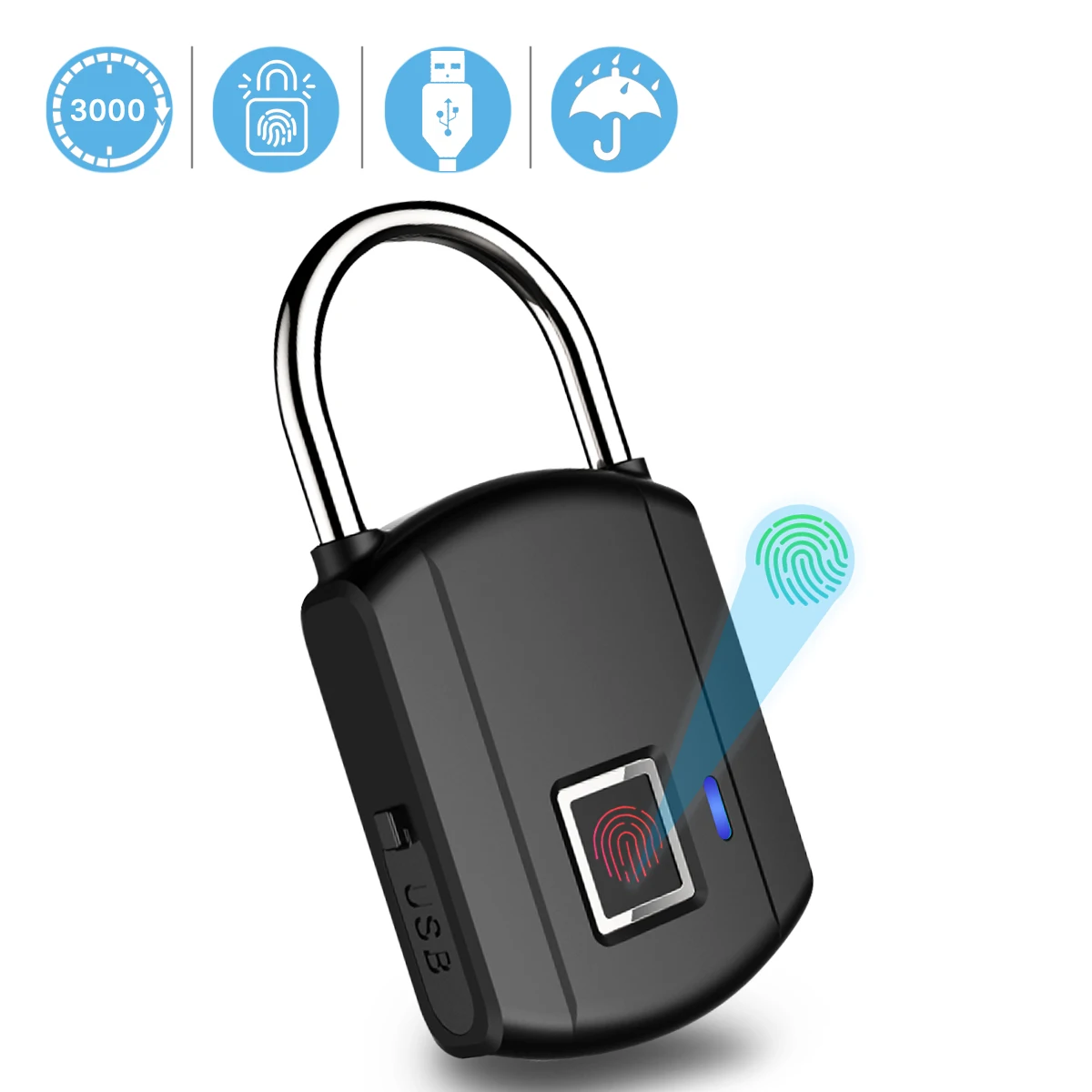 BESDER Fingerprint Lock Keyless USB Rechargeable Door Lock Quick Unlock Metal waterproof Smart Padlock for Bag Drawer Suitcase
BESDER Fingerprint Lock Keyless USB Rechargeable Door Lock Quick Unlock Metal waterproof Smart Padlock for Bag Drawer Suitcase