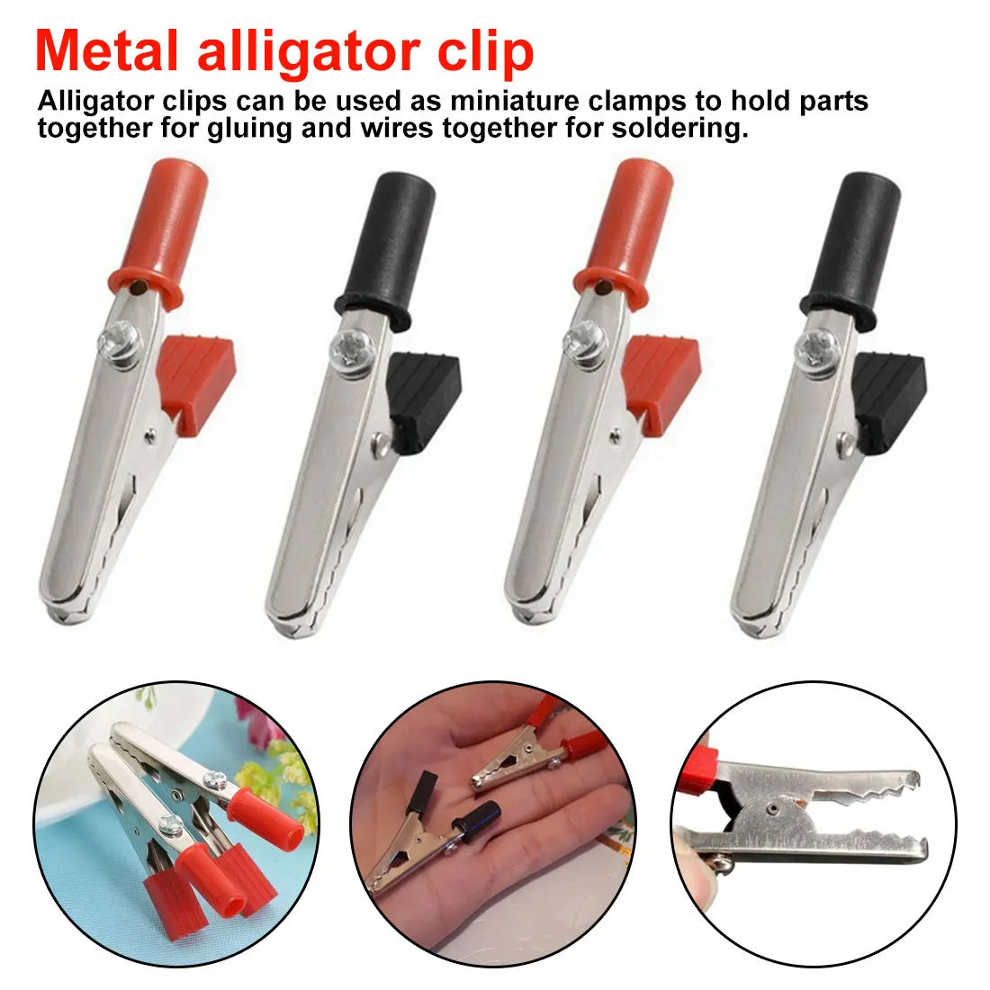10pcs/lot 28MM Metal Alligator Clip G98 Crocodile Electrical Clamp for Testing Probe Meter Black and Red with Plastic Boot
10pcs/lot 28MM Metal Alligator Clip G98 Crocodile Electrical Clamp for Testing Probe Meter Black and Red with Plastic Boot