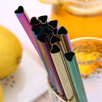 1Pc Drinking Straw Reusable Metal Straw Set Heart-shaped Bubble Tea Straws 304 Stainless Steel Pearl Milkshake Straw Set Barware
1Pc Drinking Straw Reusable Metal Straw Set Heart-shaped Bubble Tea Straws 304 Stainless Steel Pearl Milkshake Straw Set Barware