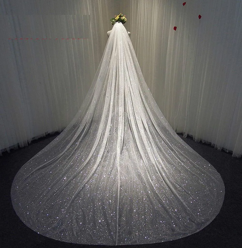 Блестящая подвеска шикарные свадебные фаты для невест Фата Длинная фата собора