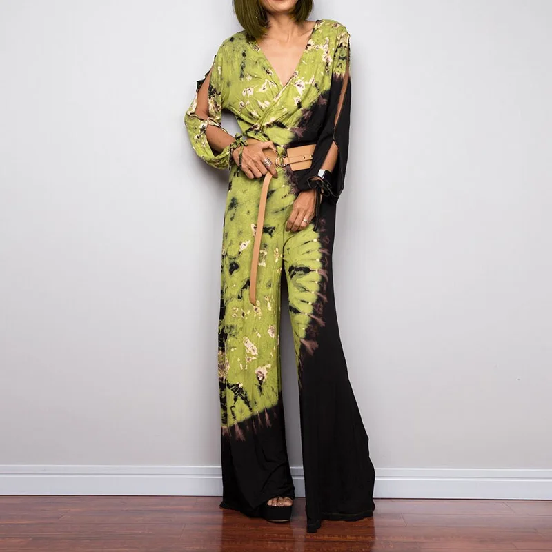 Yellow Autumn Hollow Out Long Sleeve Jumpsuit Women Sexy V Neck Printing Patchwork Romper Spring Wide Leg Pants Beach Overalls
Yellow Autumn Hollow Out Long Sleeve Jumpsuit Women Sexy V Neck Printing Patchwork Romper Spring Wide Leg Pants Beach Overalls
