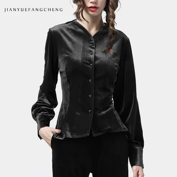 Women Velour Blouse Long Sleeve Warm Autumn Winter Shirt Tops High Waist Plus Size Black V-Neck Office Casual Women' Clothing
Women Velour Blouse Long Sleeve Warm Autumn Winter Shirt Tops High Waist Plus Size Black V-Neck Office Casual Women' Clothing