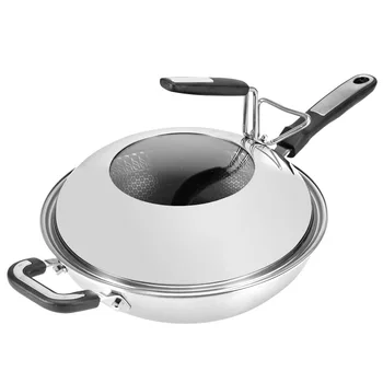 Full Screen Stainless Steel Wok Chinese Style Kitchen Utensils Uncoated Three-layer Steel Flat Bottom Non-stick Uniform Heating
Full Screen Stainless Steel Wok Chinese Style Kitchen Utensils Uncoated Three-layer Steel Flat Bottom Non-stick Uniform Heating