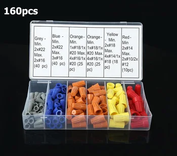 Self-screw Shell End Wire Connector Cable End Caps 5 Sizes In 1 Box 
Self-screw Shell End Wire Connector Cable End Caps 5 Sizes In 1 Box