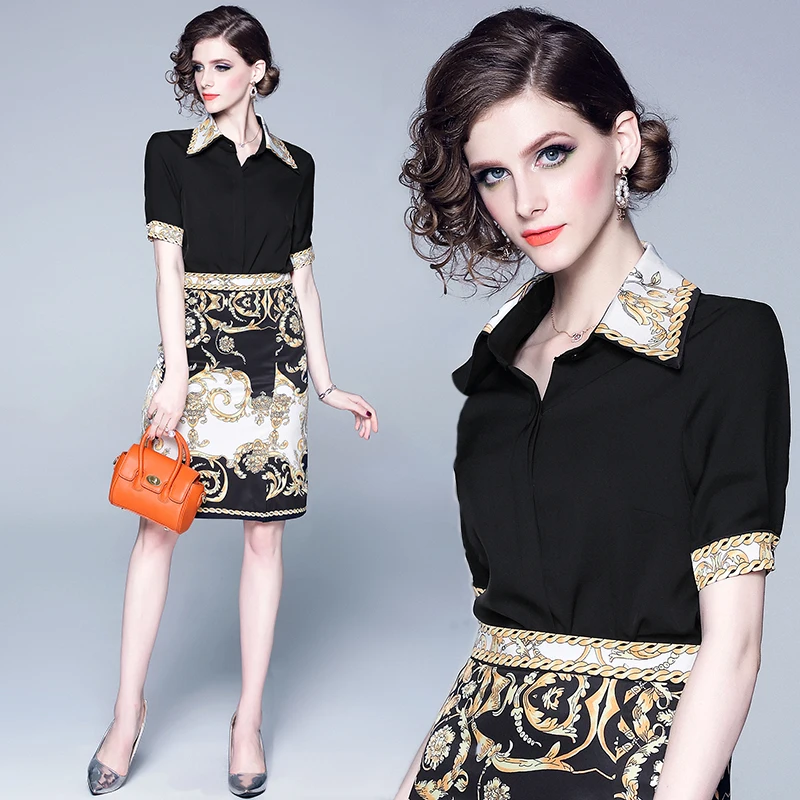 2019 summer wear short-sleeved shirt package hip skirt ol temperament of fashionable skirts suit two-piece outfit
2019 summer wear short-sleeved shirt package hip skirt ol temperament of fashionable skirts suit two-piece outfit