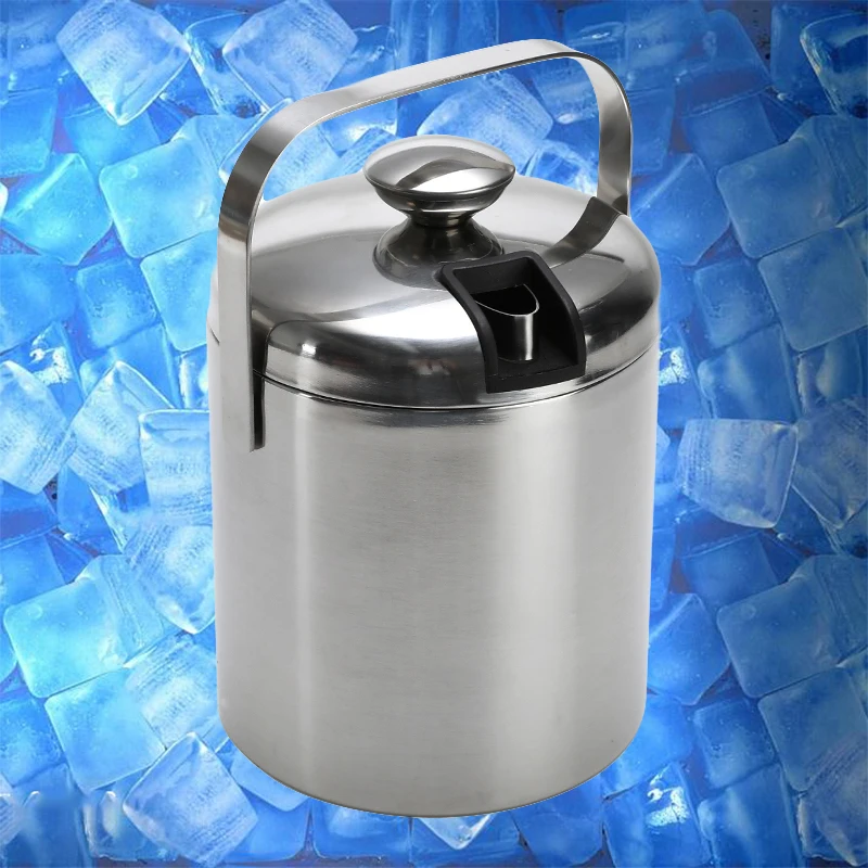 1.3L Stainless steel Ice Cube Container Double Layer Ice Bar Bucket with Tongs Lid Ice Home Bar Beer Wine Cooler Kitchen Tools
1.3L Stainless steel Ice Cube Container Double Layer Ice Bar Bucket with Tongs Lid Ice Home Bar Beer Wine Cooler Kitchen Tools