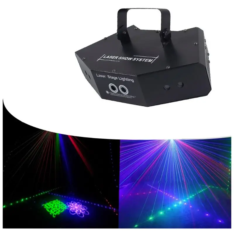

US/EU/UK/AU Plug 6 Light Holes Image Line Projection Lamp Beam Scanning RGB Stage Light for Bar KTV DJ Disco Nightclub