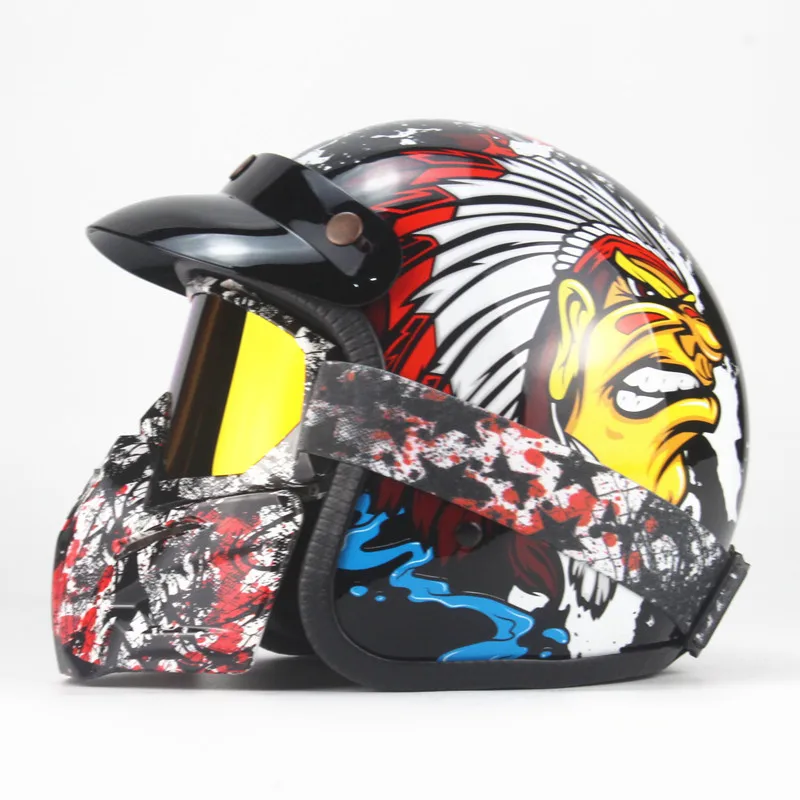 Motorcycle Retro Helmet Goggle 3/4 open face Half Helmet Skull Dragon For Halley Helmet
Motorcycle Retro Helmet Goggle 3/4 open face Half Helmet Skull Dragon For Halley Helmet