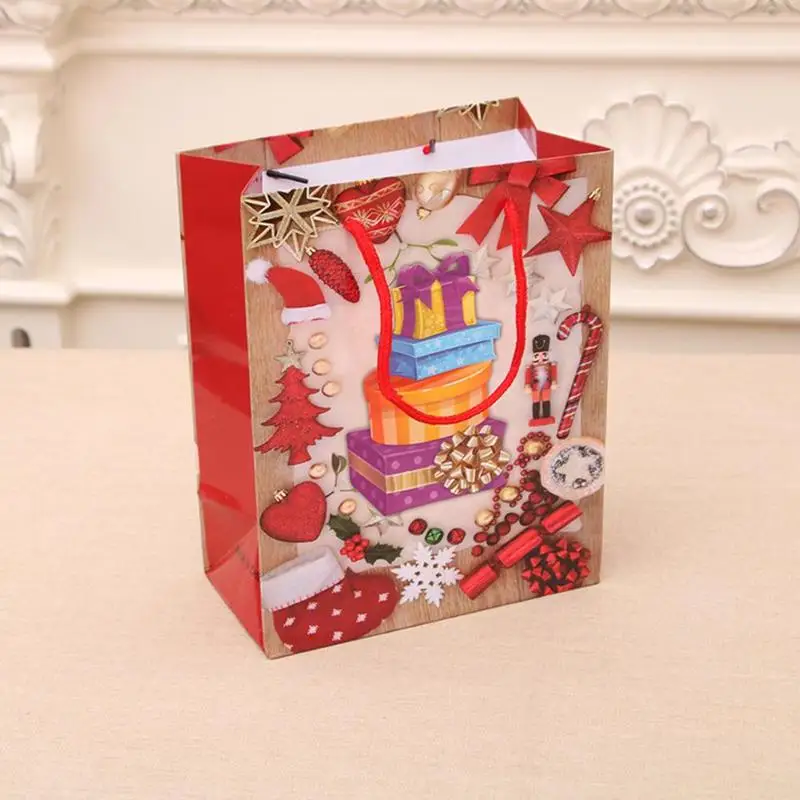 kraft paper square tote bag christmas styles gift