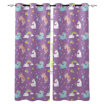 Magic Purple Uncorn Rainbow Window Curtains Living Room Kitchen Curtains for Bedroom Left and Right Biparting Open Curtains 
Magic Purple Uncorn Rainbow Window Curtains Living Room Kitchen Curtains for Bedroom Left and Right Biparting Open Curtains