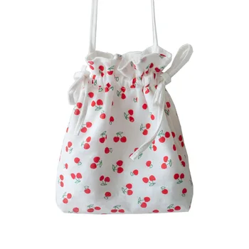 2020 Summer New Canvas Drawstring Bag Women Shoulder Bag Full Cute Cherry Print Gril's Small Fabric Mobile Phone coin Bag
2020 Summer New Canvas Drawstring Bag Women Shoulder Bag Full Cute Cherry Print Gril's Small Fabric Mobile Phone coin Bag