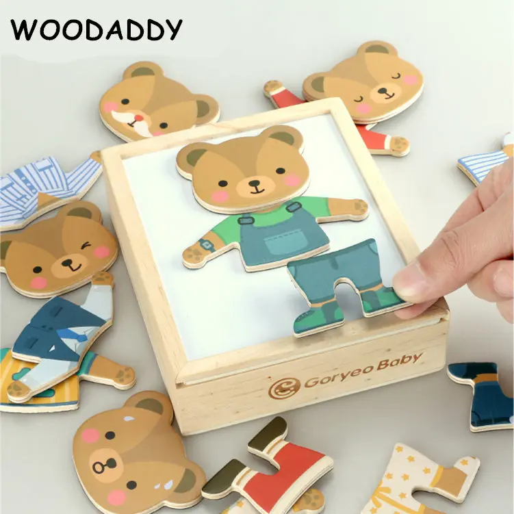 Dropshipping Magnetic Puzzles Bear Dress Changing 6 Suits Wooden Toys For Kids Goryeobaby Professional Dressing Box Educational
Dropshipping Magnetic Puzzles Bear Dress Changing 6 Suits Wooden Toys For Kids Goryeobaby Professional Dressing Box Educational