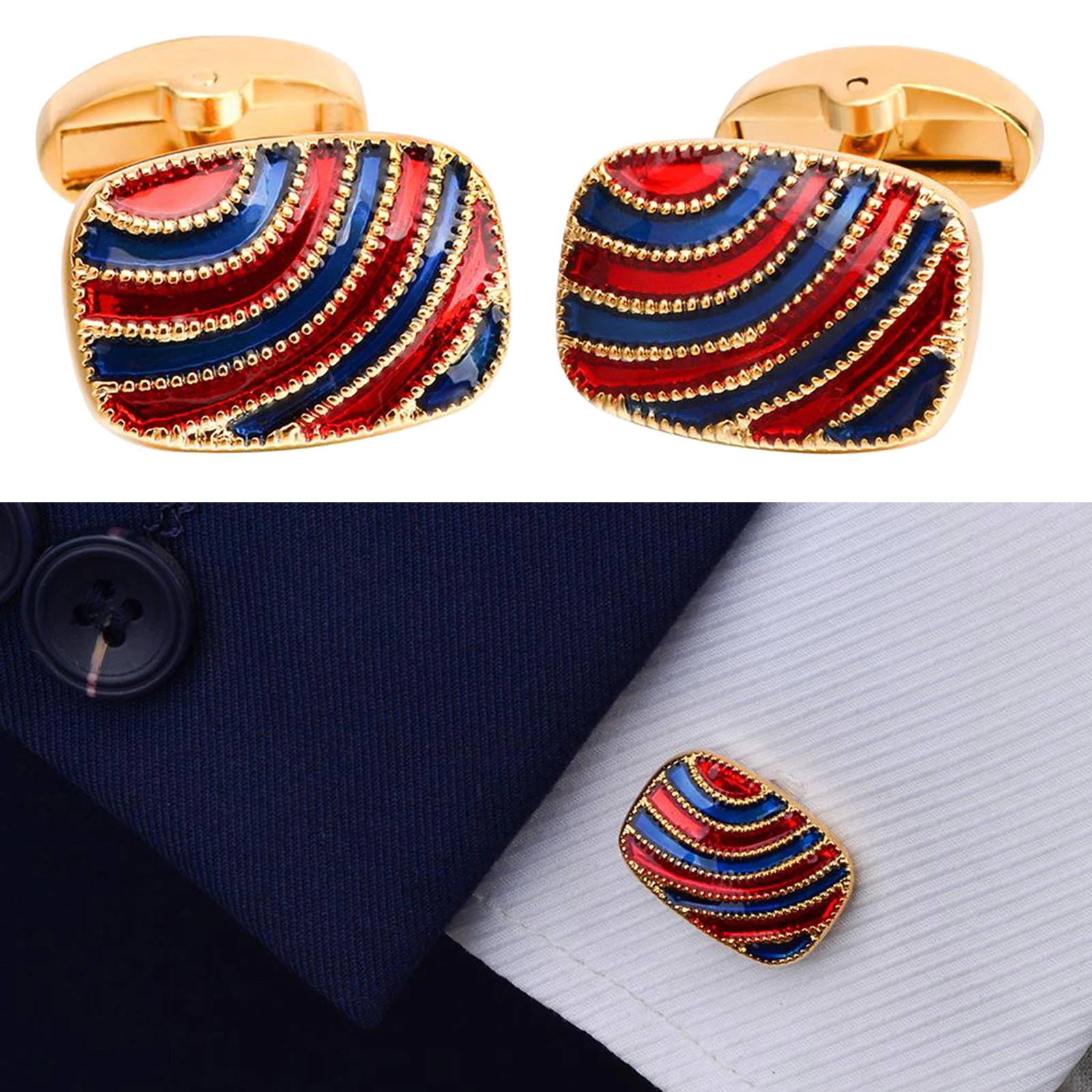 2x Cuff Links Metal Shirt Stud Jewelry Metal Cuff Button for Suits Uniform 2x Cuff Links Metal Shirt Stud Jewelry Metal Cuff Button for Suits Uniform