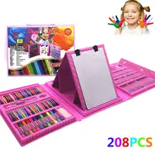 208 pièces/ensemble peinture dessin Art ensemble pinceaux marqueurs aquarelle couleurs stylos eau couleur crayons Arter fournitures enfants cadeau(China)