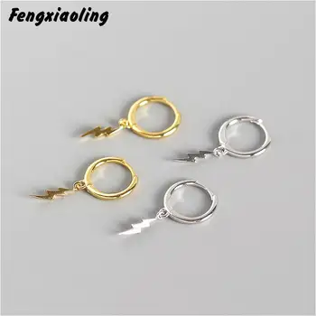 Fengxiaoling 100% 925 Sterling Silver Simple Lightning Round Drop Earrings For Women High Quality Earings Fashion Jewelry
Fengxiaoling 100% 925 Sterling Silver Simple Lightning Round Drop Earrings For Women High Quality Earings Fashion Jewelry