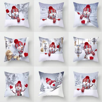 45 * 45CM pillow case Christmas snowman series printed polyester pillowcase Square decorative pillowcase
45 * 45CM pillow case Christmas snowman series printed polyester pillowcase Square decorative pillowcase