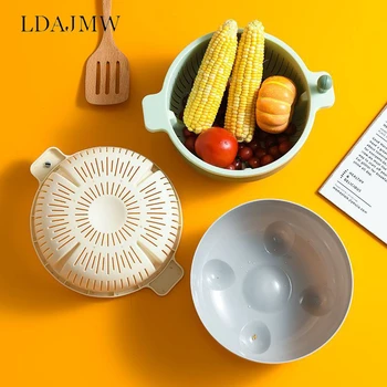 Hand-operated Kitchen Double-layer Draining Vegetable Washing Basket Rotatable Lazy Fruit And Vegetable Vegetable Washing Basin
Hand-operated Kitchen Double-layer Draining Vegetable Washing Basket Rotatable Lazy Fruit And Vegetable Vegetable Washing Basin