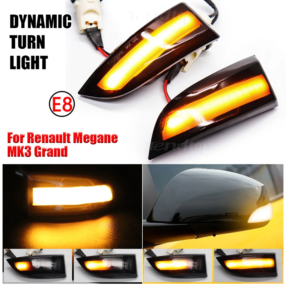 Светодиодный динамический поворотник, зеркальный последовательный световой индикатор для Renault Megane MK3, Laguna III, X91, Scenic Fluence, Latitude, сафран 
Светодиодный динамический поворотник, зеркальный последовательный световой индикатор для Renault Megane MK3, Laguna III, X91, Scenic Fluence, Latitude, сафран