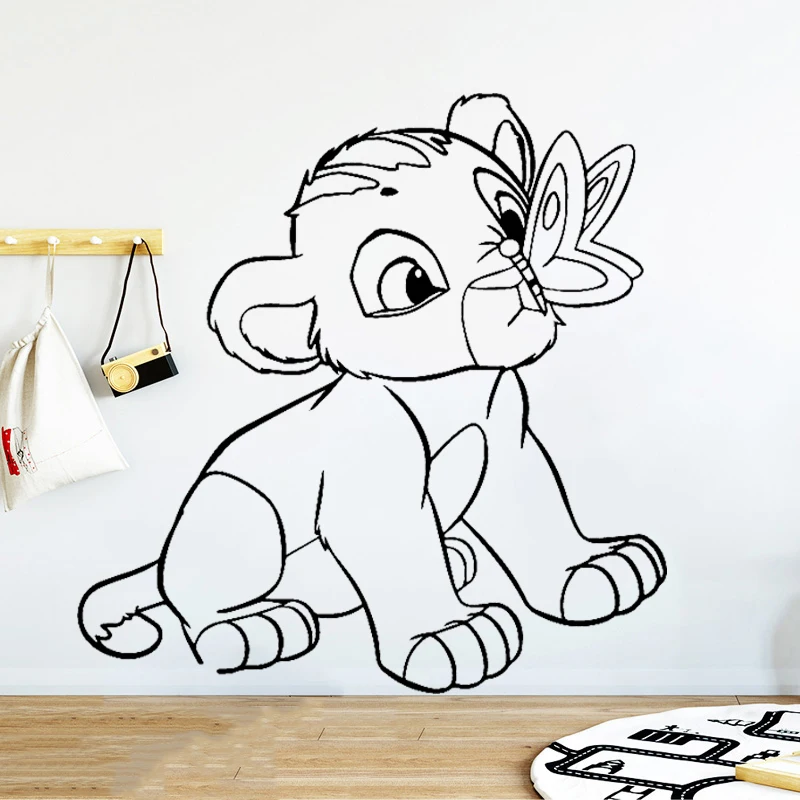 Наклейка на стену Simba Lion King украшение для детской комнаты мультяшный декор