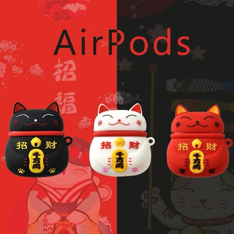 Lovely Japanese Style Lucky Cat Headphone Cases For Apple Wireless Bluetooth Headset Airpods 1 2 Cute Silicone Protection Cover
Lovely Japanese Style Lucky Cat Headphone Cases For Apple Wireless Bluetooth Headset Airpods 1 2 Cute Silicone Protection Cover