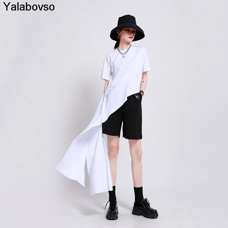 2020 Irregular Solid Color Blouse Female Fashion Shirts Design Simple Trendy Style Round Neck Short Sleeve Tops Yalabovso
2020 Irregular Solid Color Blouse Female Fashion Shirts Design Simple Trendy Style Round Neck Short Sleeve Tops Yalabovso