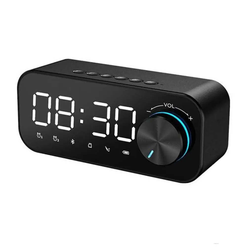 Alarm Clock Bluetooth Outdoor Speaker Waterproof Portable Wireless Column Loudspeaker Box Support TF Card FM Radio Aux Input | Электроника