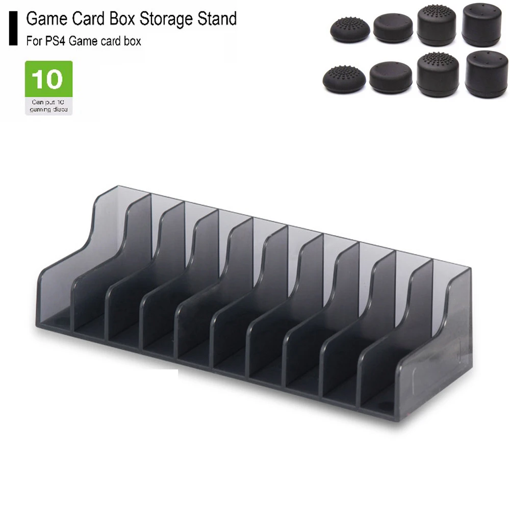 For Sony Playstation 4 PS4 PS 4 Game Card Box Storage Stand Holder For 10pcs CD Disks or Card Holders With 8pcs Thumb Grip caps
For Sony Playstation 4 PS4 PS 4 Game Card Box Storage Stand Holder For 10pcs CD Disks or Card Holders With 8pcs Thumb Grip caps
